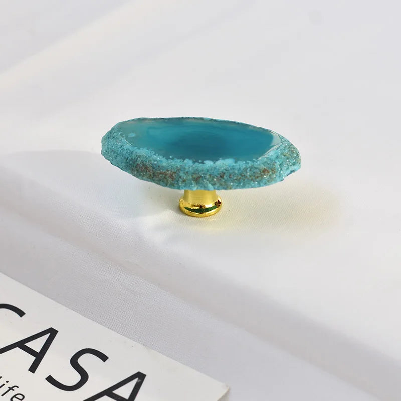 IHOMCASA Reiki Natural Agate Stone Furniture Cabinet Handles Kitchen Wardrobe Door Knobs Nordic Luxury Art Crystal Drawer Pull