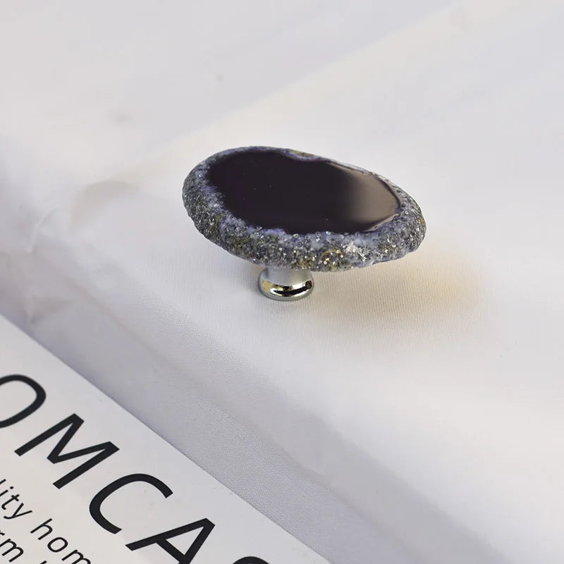 IHOMCASA Reiki Natural Agate Stone Furniture Cabinet Handles Kitchen Wardrobe Door Knobs Nordic Luxury Art Crystal Drawer Pull