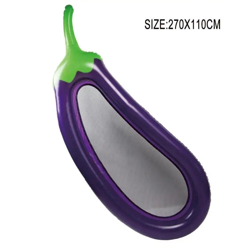 270cm Giant Swimming Pool Floating Inflatable Eggplant Mattress Swimming Circle Island Cool Water Party Toy Boia Piscina