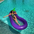 270cm Giant Swimming Pool Floating Inflatable Eggplant Mattress Swimming Circle Island Cool Water Party Toy Boia Piscina