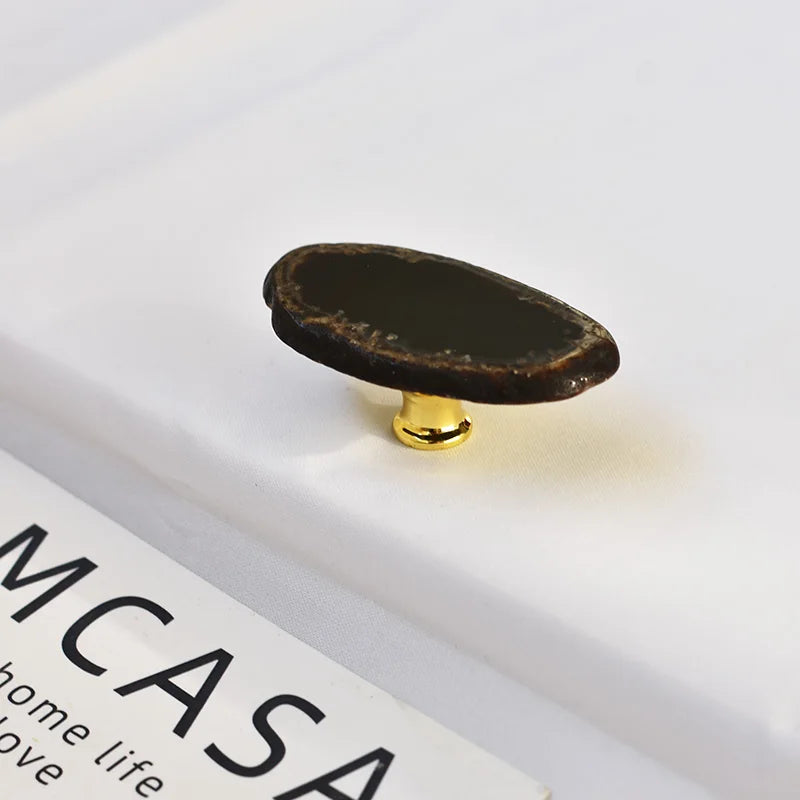 IHOMCASA Reiki Natural Agate Stone Furniture Cabinet Handles Kitchen Wardrobe Door Knobs Nordic Luxury Art Crystal Drawer Pull