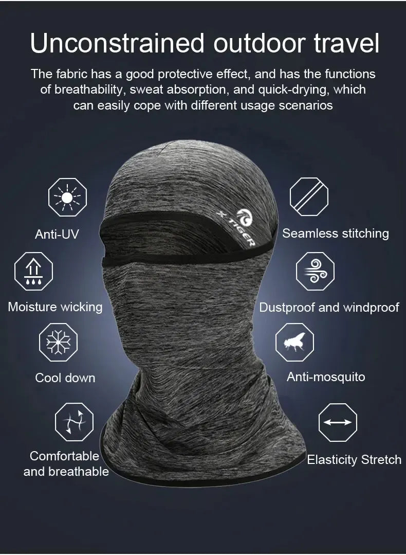 X-TIGER Face Mask Absorb Sweat Cycling Fishing Training Face Scarf Neck Gaiter Bicycle Sun Protection Sport Face Mask
