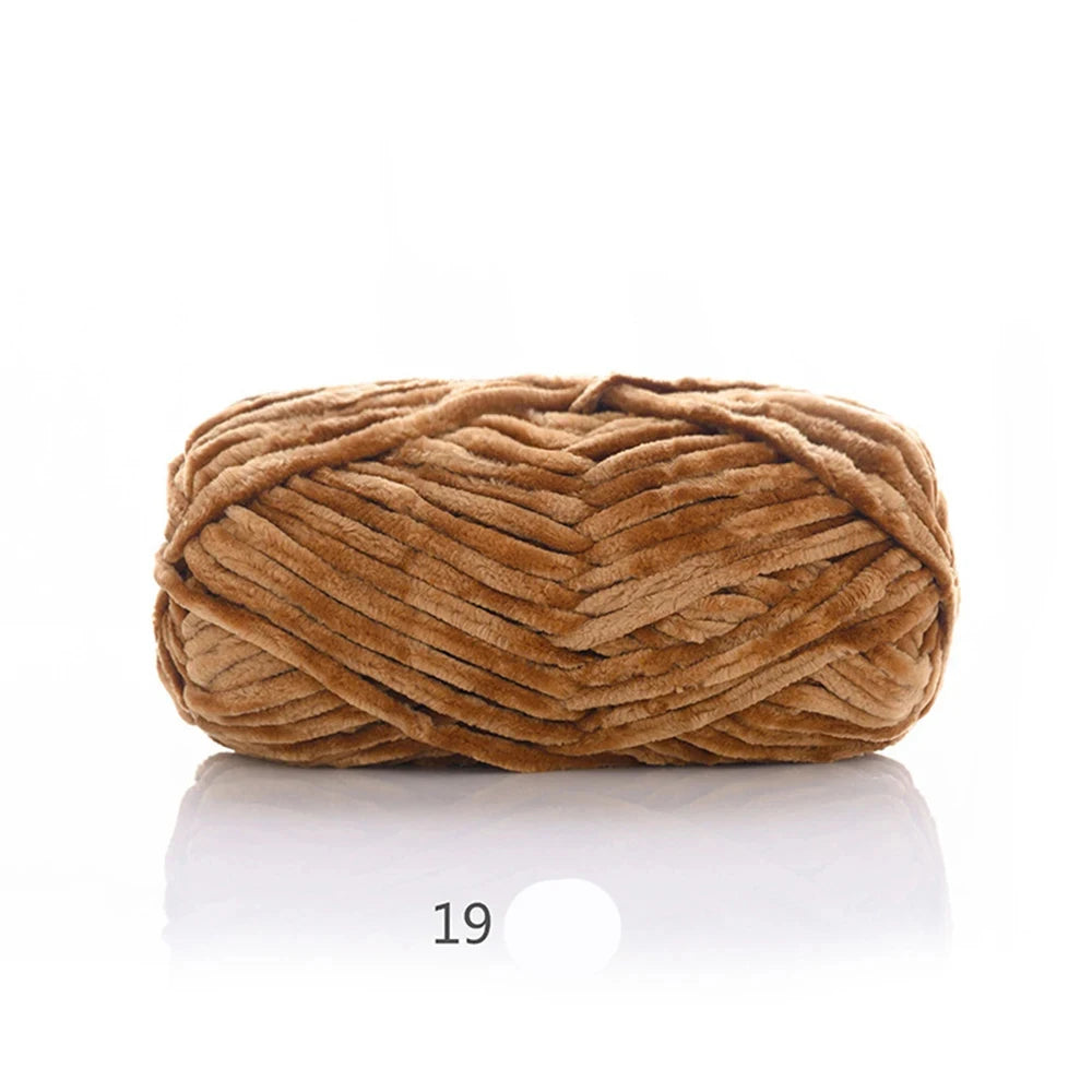 1Pc 80M Chenille Velvet Yarn Thick Knitted Crochet Velvet Super Soft Wool Soft Baby Blanket Suitable for DIY Hat Scarves