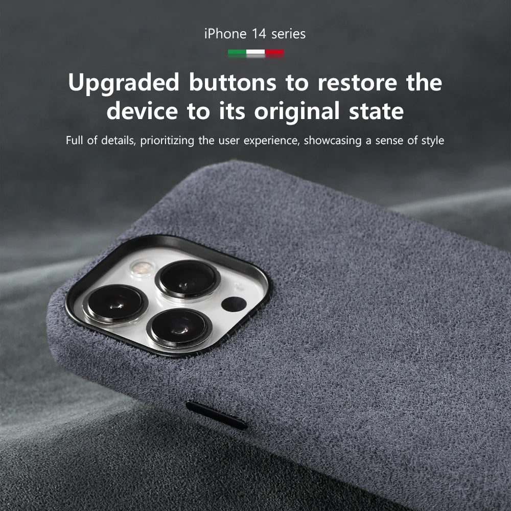 LANGSIDI Brand for Magsafe Phone Case for iPhone 13 mini 13 14 Pro Max 13pro Luxury Fabric protective shockproof fundas