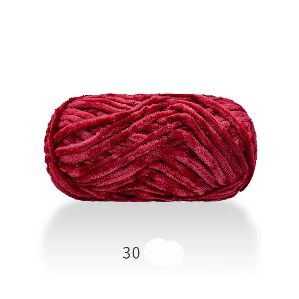 1Pc 80M Chenille Velvet Yarn Thick Knitted Crochet Velvet Super Soft Wool Soft Baby Blanket Suitable for DIY Hat Scarves