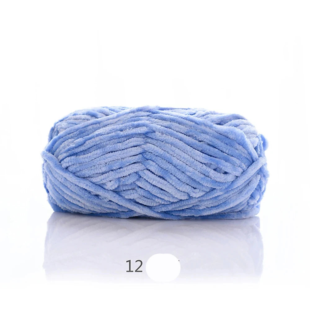 1Pc 80M Chenille Velvet Yarn Thick Knitted Crochet Velvet Super Soft Wool Soft Baby Blanket Suitable for DIY Hat Scarves