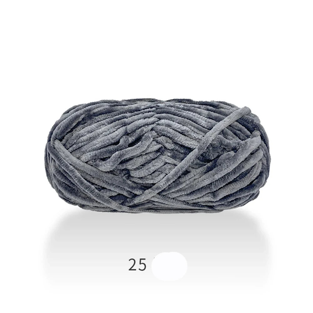 1Pc 80M Chenille Velvet Yarn Thick Knitted Crochet Velvet Super Soft Wool Soft Baby Blanket Suitable for DIY Hat Scarves