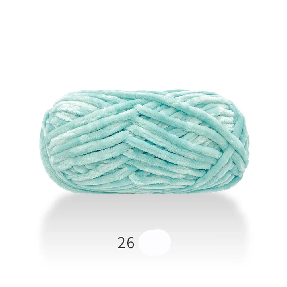 1Pc 80M Chenille Velvet Yarn Thick Knitted Crochet Velvet Super Soft Wool Soft Baby Blanket Suitable for DIY Hat Scarves