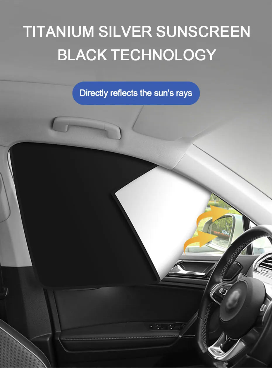 PECHAM Magnet Car Side Window Curtain Privacy Curtains for Car Sun Shade Summer Sunshades UV Reflection Front/Back Window