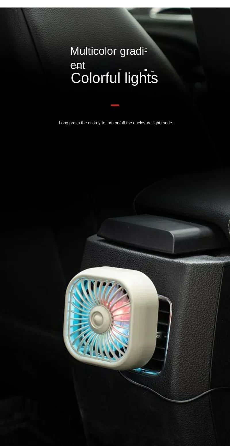 Portable Mini Car Vent Fan - High-Speed Cooling USB Fan - Energy-Efficient, Vibrant Colors, Easy Install