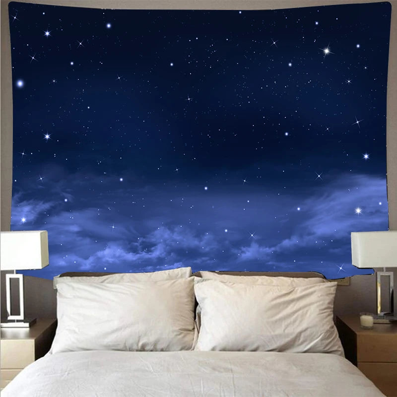 Mysterious universe space starry large art tapestry psychedelic wall hanging beach towel polyester