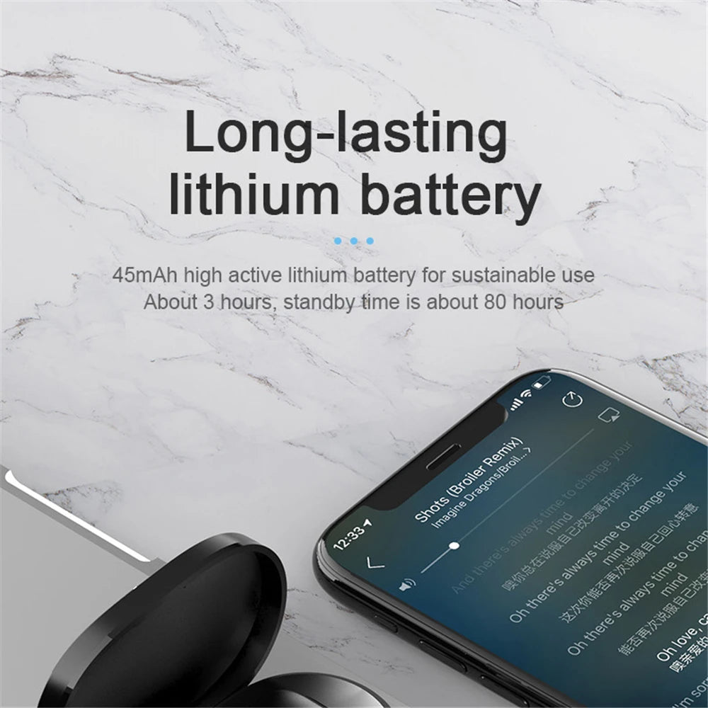 Fones de ouvido Bluetooth sem fio A6S - Fone de ouvido esportivo com controle por toque e som estéreo com display LED para Xiaomi Huawei