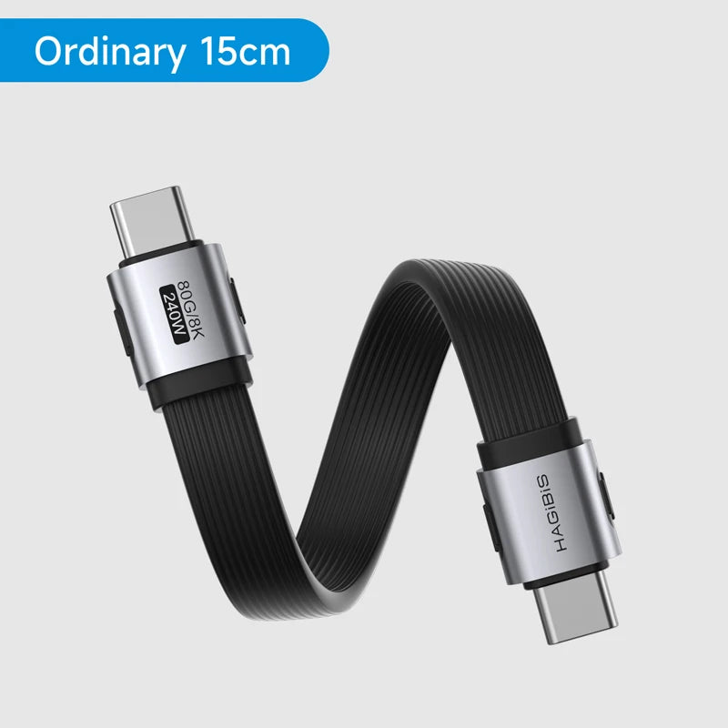 Hagibis USB4 Data Cable 40Gbps USB C to Type C Short Cable PD 240W 8K 60Hz for Thunderbolt 3/4 iPhone 17 Pro Max SSD Power Bank