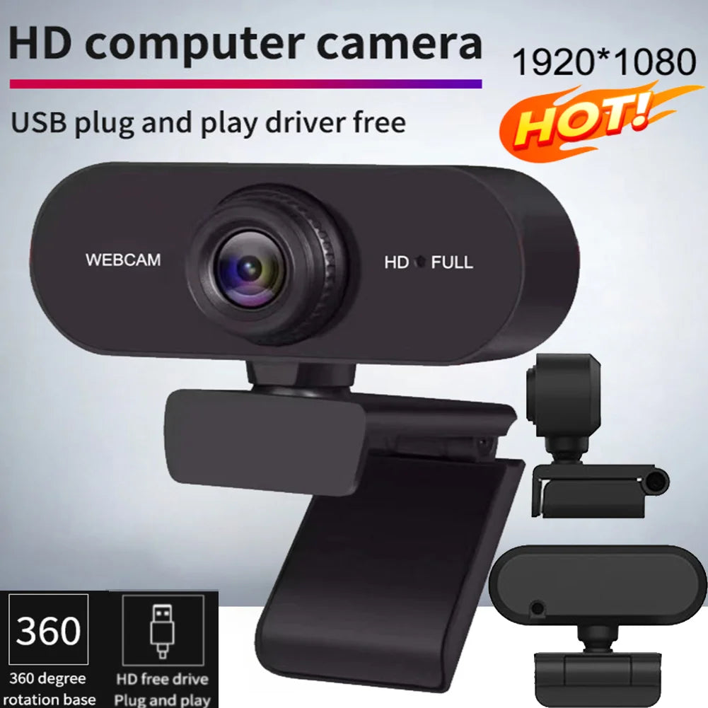Usb hd 1080p/2k computador web câmera plug and play com microfone câmera de computador autofoco pc webcam para computador portátil desktop