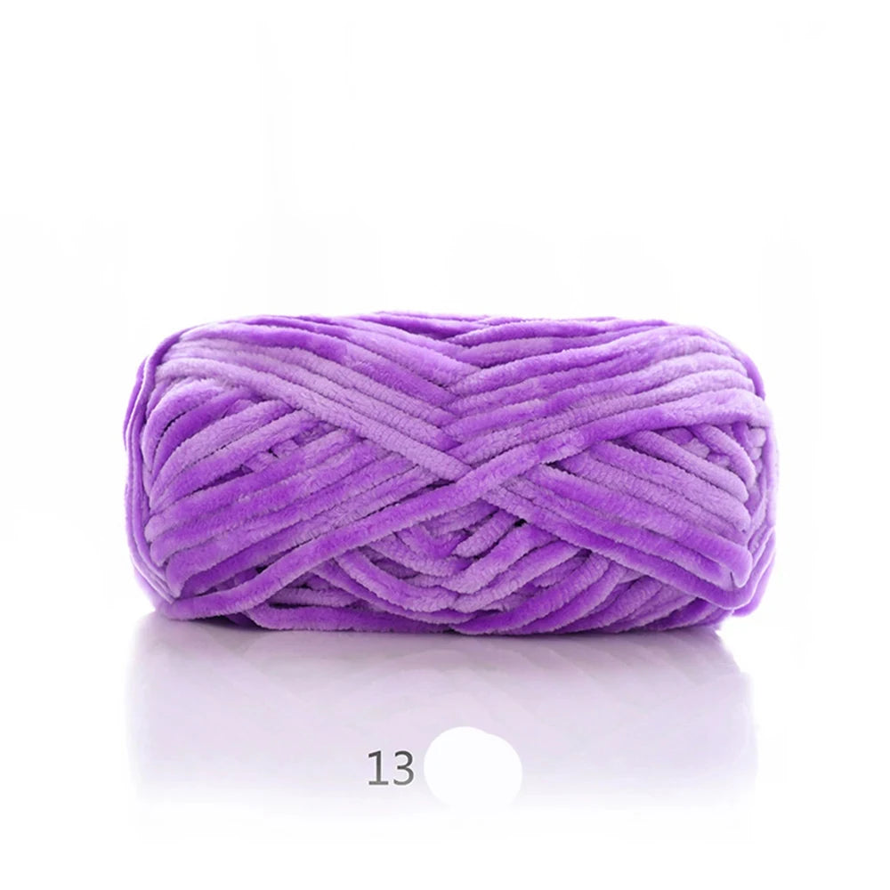 1Pc 80M Chenille Velvet Yarn Thick Knitted Crochet Velvet Super Soft Wool Soft Baby Blanket Suitable for DIY Hat Scarves