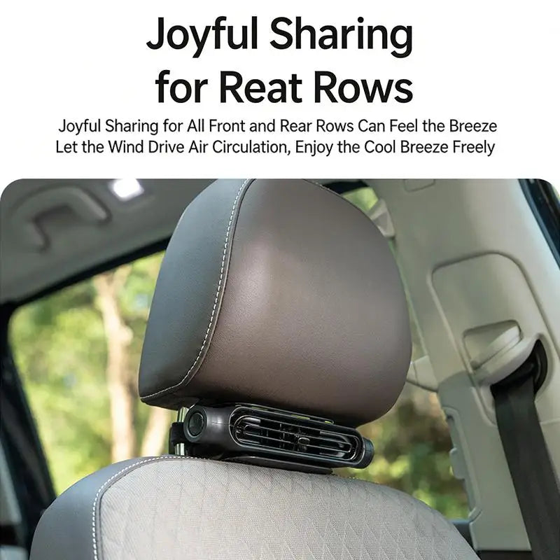 Portable Car Fan - USB Cooling Vehicle Accessory, Quiet Compact SUV Seat Fan, Adjustable Airflow Design, Efficient Proced