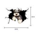 Waterproof Car Decals Cute Crack Dog Wall Sticker Glass Window Door Home Decoration Cartoon Animals Wallpaper Removable Poster