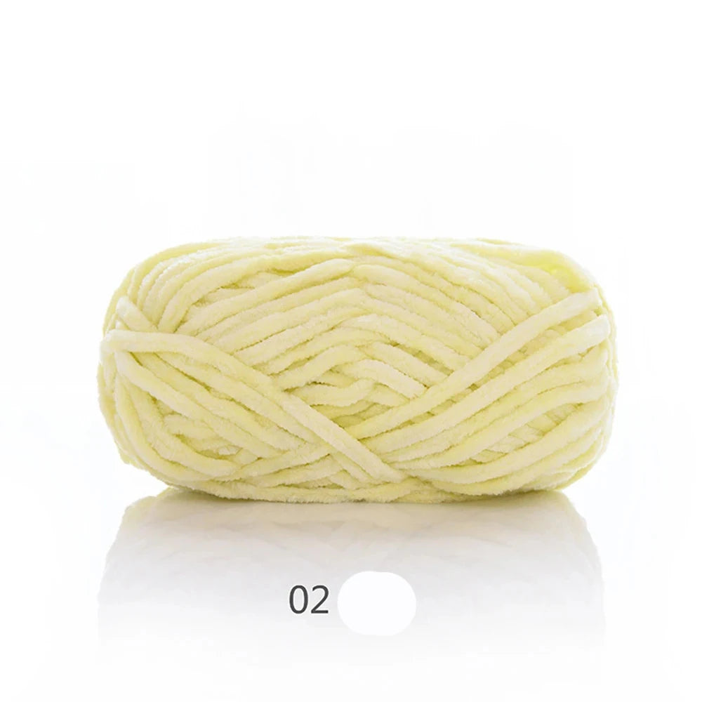 1Pc 80M Chenille Velvet Yarn Thick Knitted Crochet Velvet Super Soft Wool Soft Baby Blanket Suitable for DIY Hat Scarves