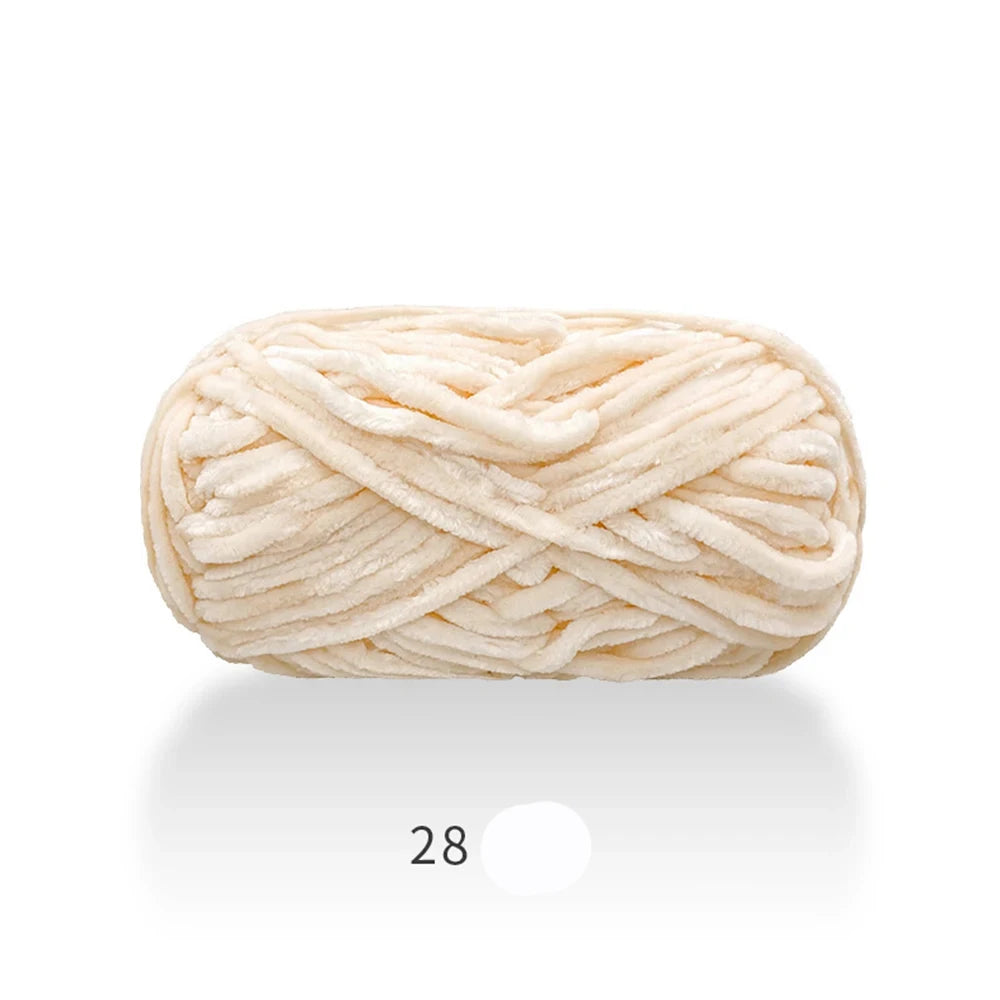 1Pc 80M Chenille Velvet Yarn Thick Knitted Crochet Velvet Super Soft Wool Soft Baby Blanket Suitable for DIY Hat Scarves