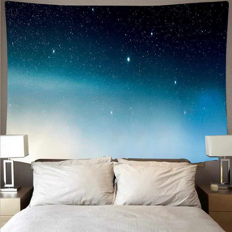 Mysterious universe space starry large art tapestry psychedelic wall hanging beach towel polyester