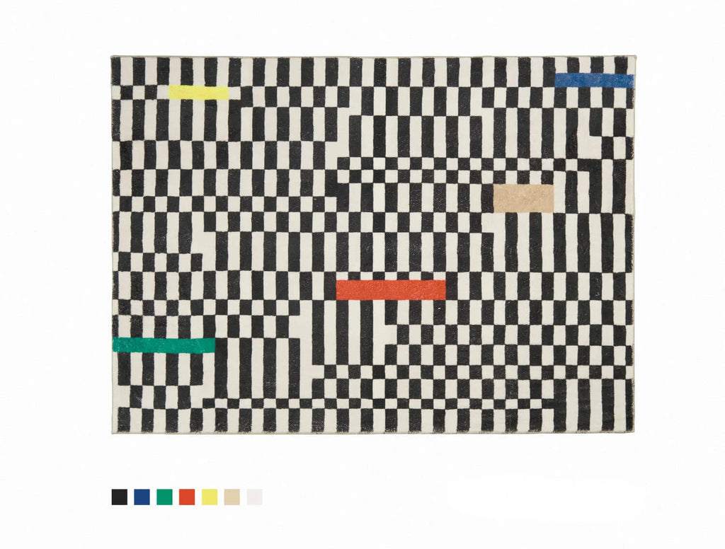 Carpets For Living Room Home Decor Light Luxury Abstract VertigoFashion Black White Plaid Art Chessboard Bedroom Polyester Rugs