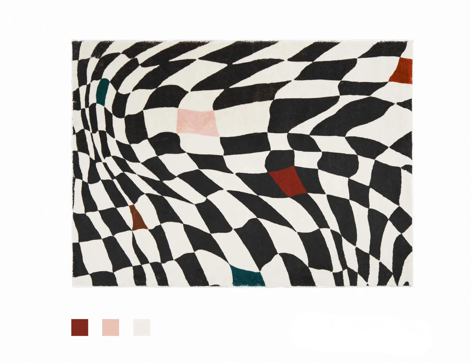 Carpets For Living Room Home Decor Light Luxury Abstract VertigoFashion Black White Plaid Art Chessboard Bedroom Polyester Rugs