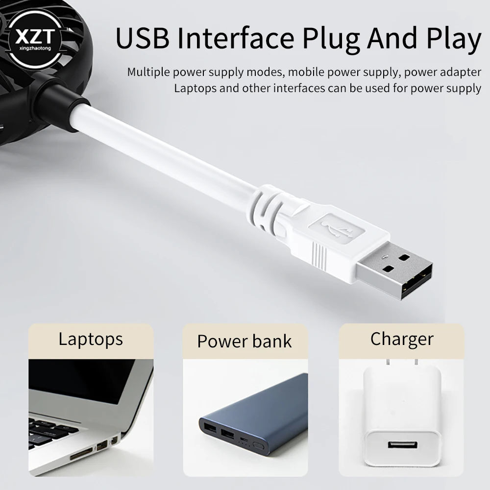 Portable USB Fan Mini Air Cooler Fan Summer Camping Office Table Fan Ventilador USB Cooling Fan For Power Bank Notebook Computer