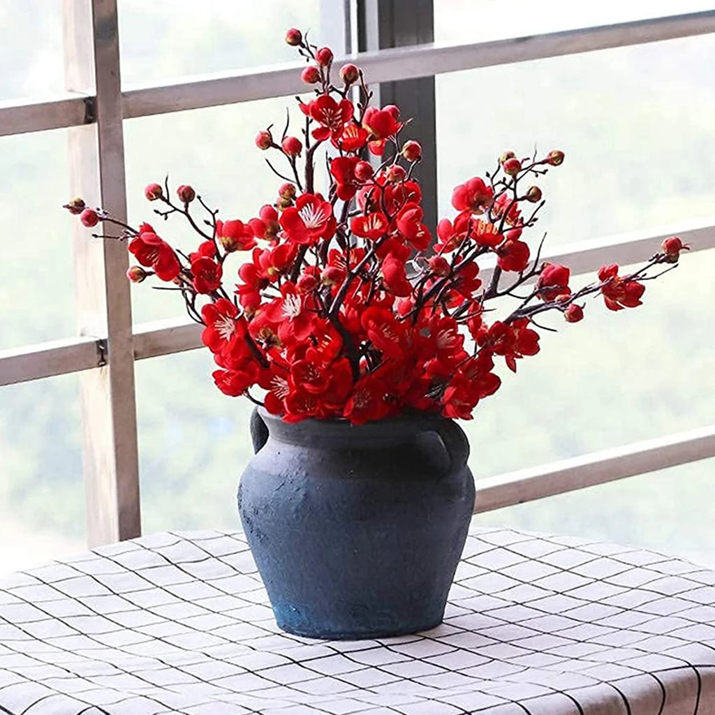Artificial Flowers Spring Plum Blossom Peach Branch Silk Flowers Home Wedding Party Decoration Festival Wreaths Diy Office Table