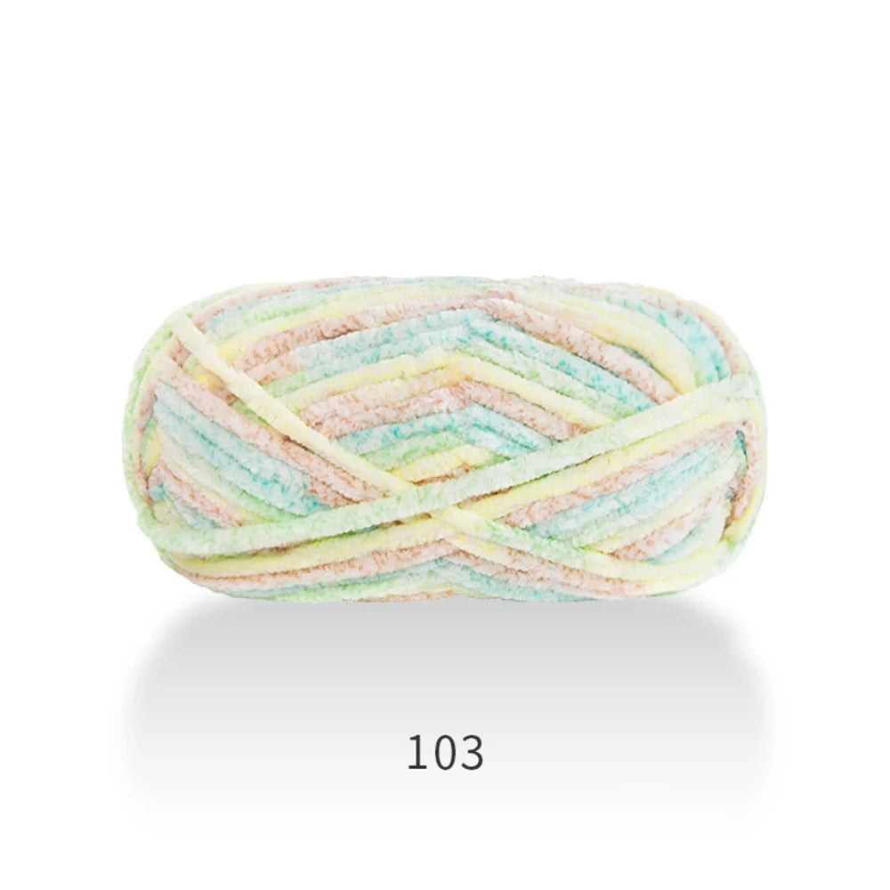 1Pc 80M Chenille Velvet Yarn Thick Knitted Crochet Velvet Super Soft Wool Soft Baby Blanket Suitable for DIY Hat Scarves