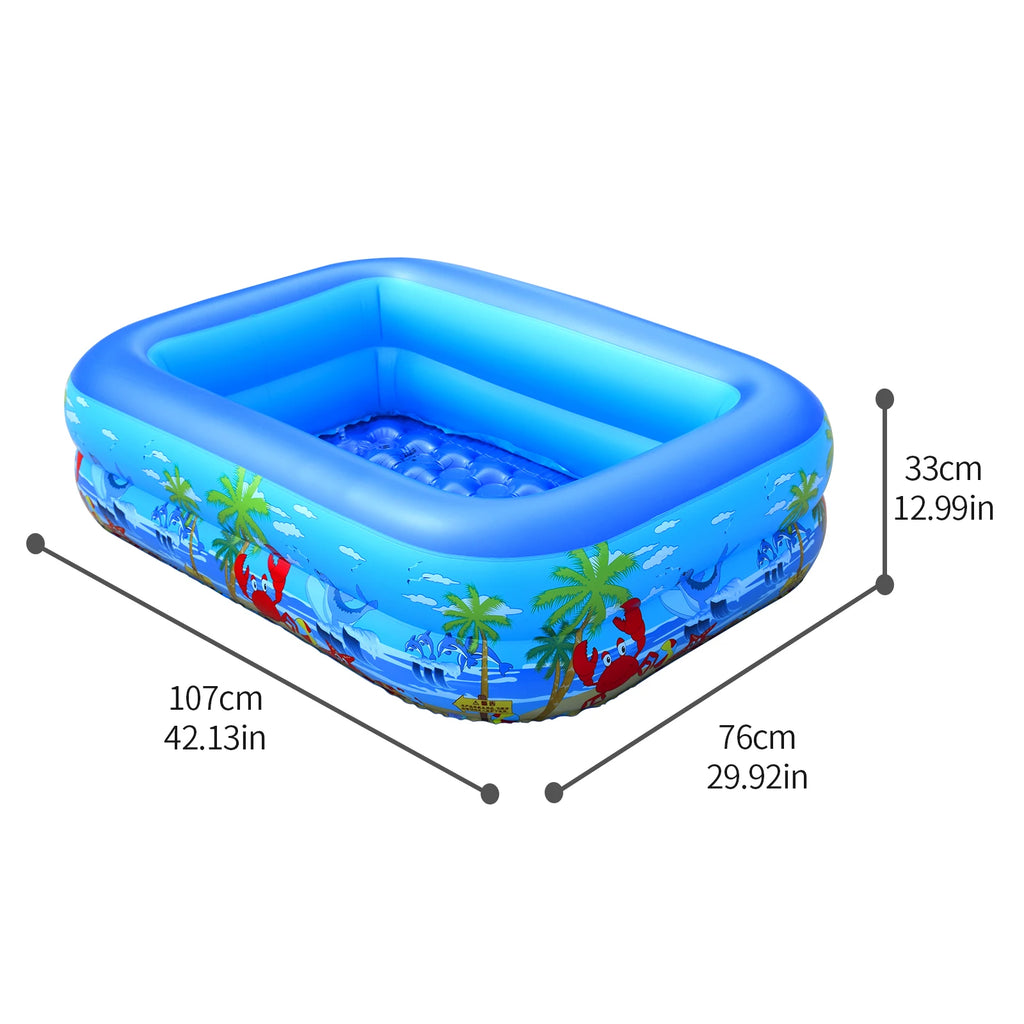 Inflatable Ball Pit Pool for Kids, Toddlers, Adults, Blow Up PVC Swimming Pool for Indoor Outdoor Water Party Backyard, Blue
