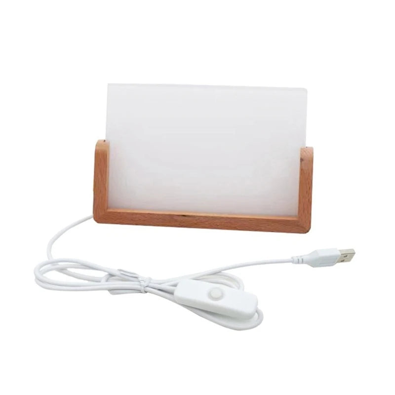Acrylic Display Photo Frame Sublimation LED Light Blank Picture Frame with Base