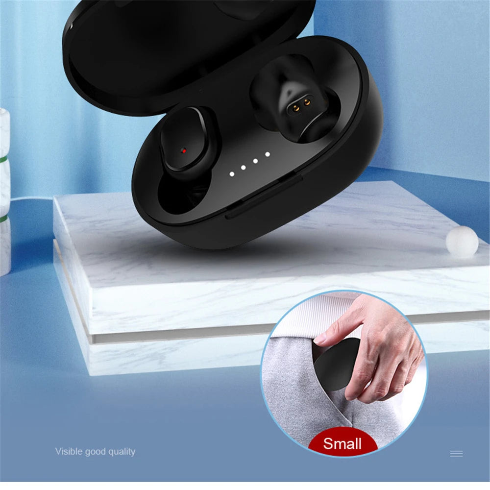 Fones de ouvido Bluetooth sem fio A6S - Fone de ouvido esportivo com controle por toque e som estéreo com display LED para Xiaomi Huawei