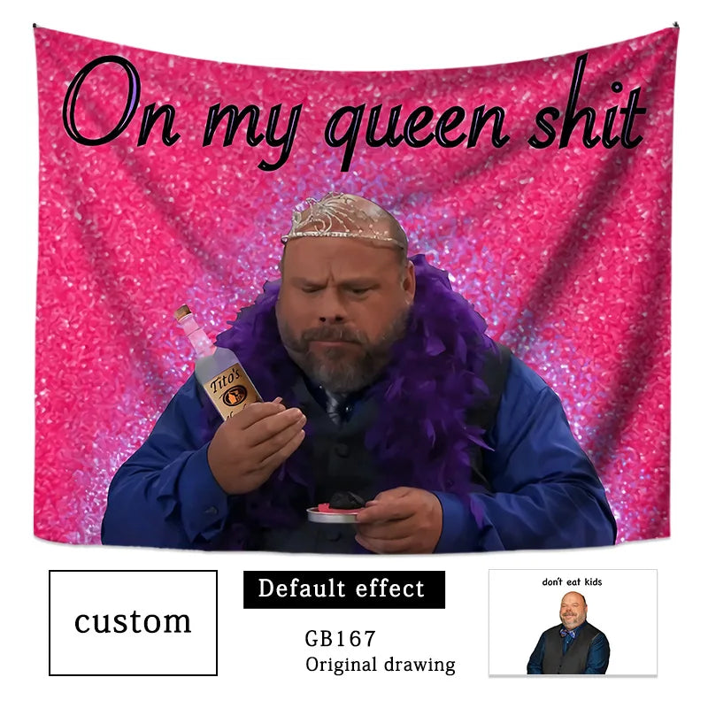 New Bertram Eat Kids Tapestry Wall Hanging Funny Meme Tapestries Art Aesthetic Room Decoration Bedroom Sofa Blanket Home Decor