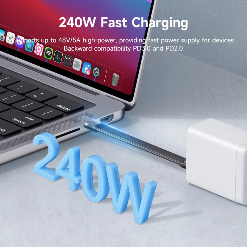 Hagibis USB4 Data Cable 40Gbps USB C to Type C Short Cable PD 240W 8K 60Hz for Thunderbolt 3/4 iPhone 17 Pro Max SSD Power Bank
