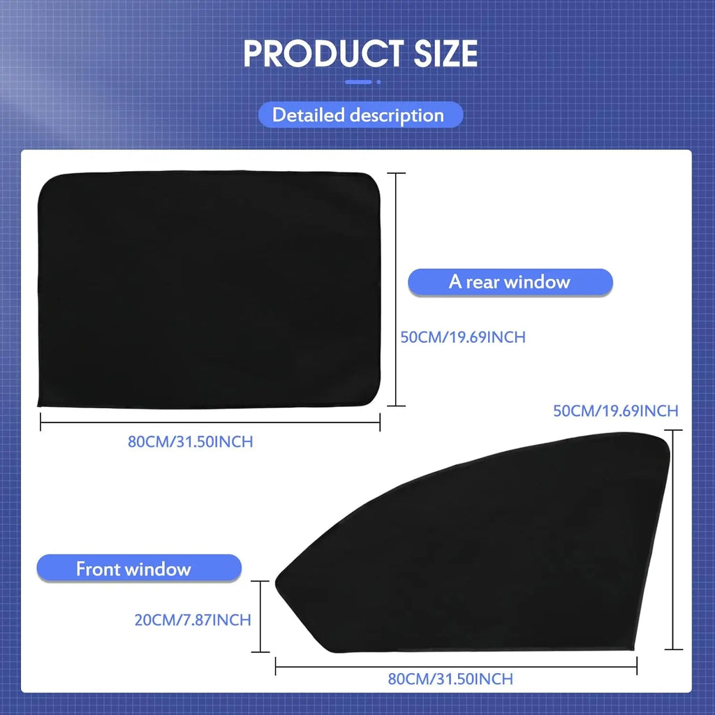PECHAM Magnet Car Side Window Curtain Privacy Curtains for Car Sun Shade Summer Sunshades UV Reflection Front/Back Window