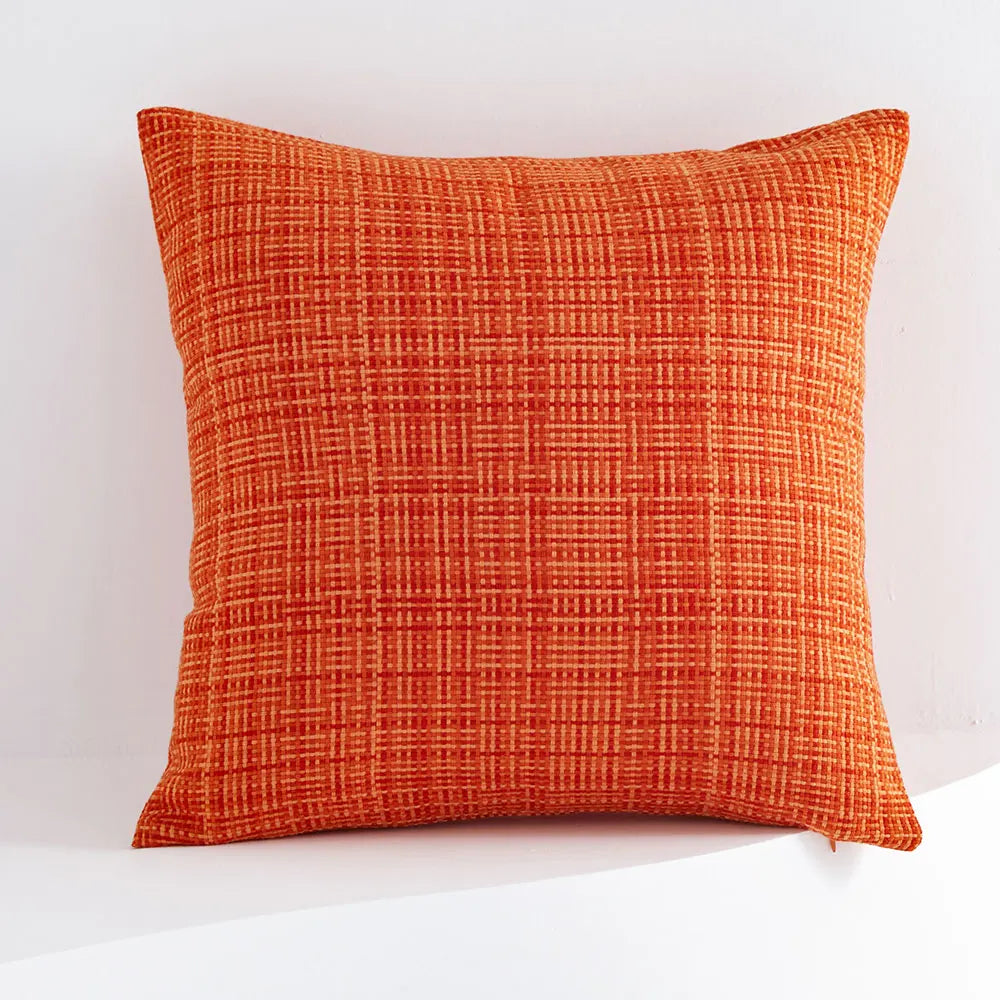 Orange Woven Cushion Cover Waterproof Outdoor Decorative Pillowcase Living Room Sofa Throw Pillow Cover Zipper Fundas De Cojines