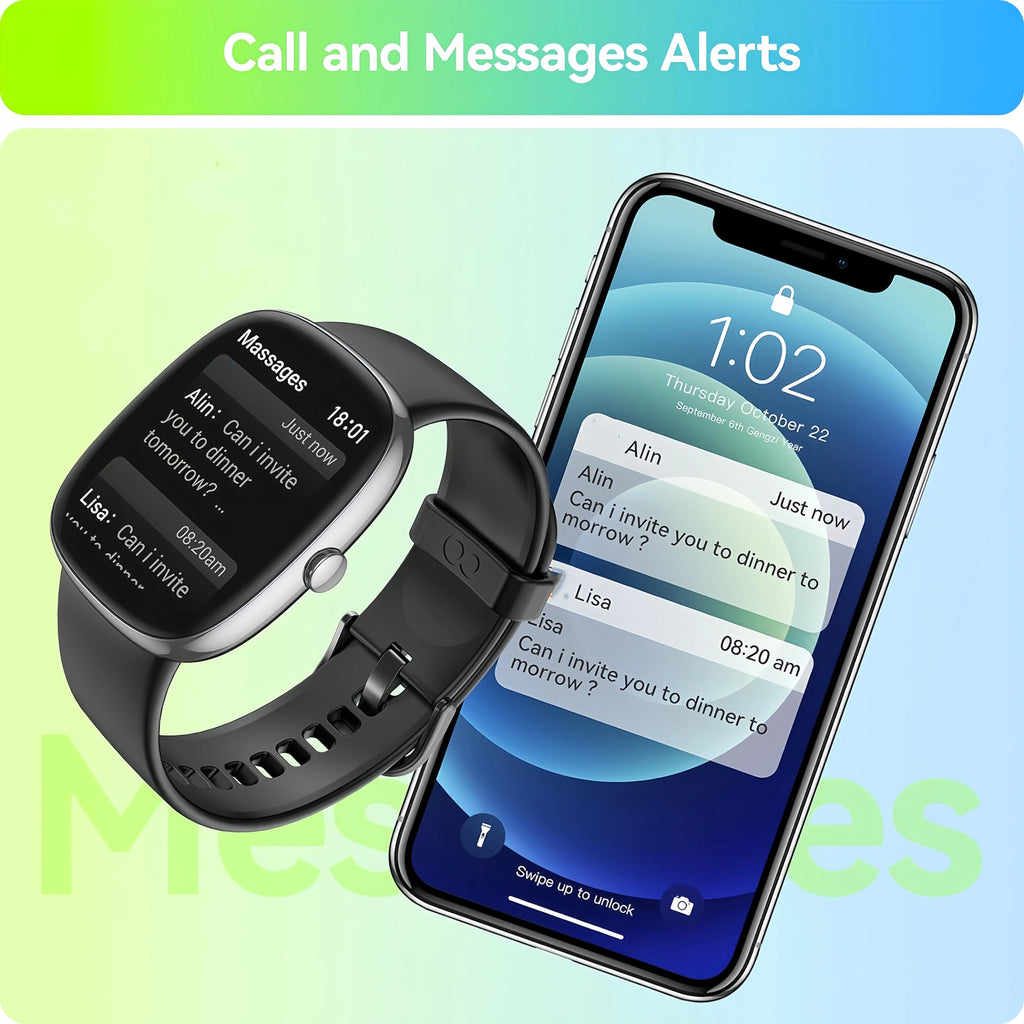 Smart Watches for Men Women Sleep Tracking,46mm,1.3oz,Step Calorie Counter Fitness Watch Activity Trackers Pedometer for iPhone