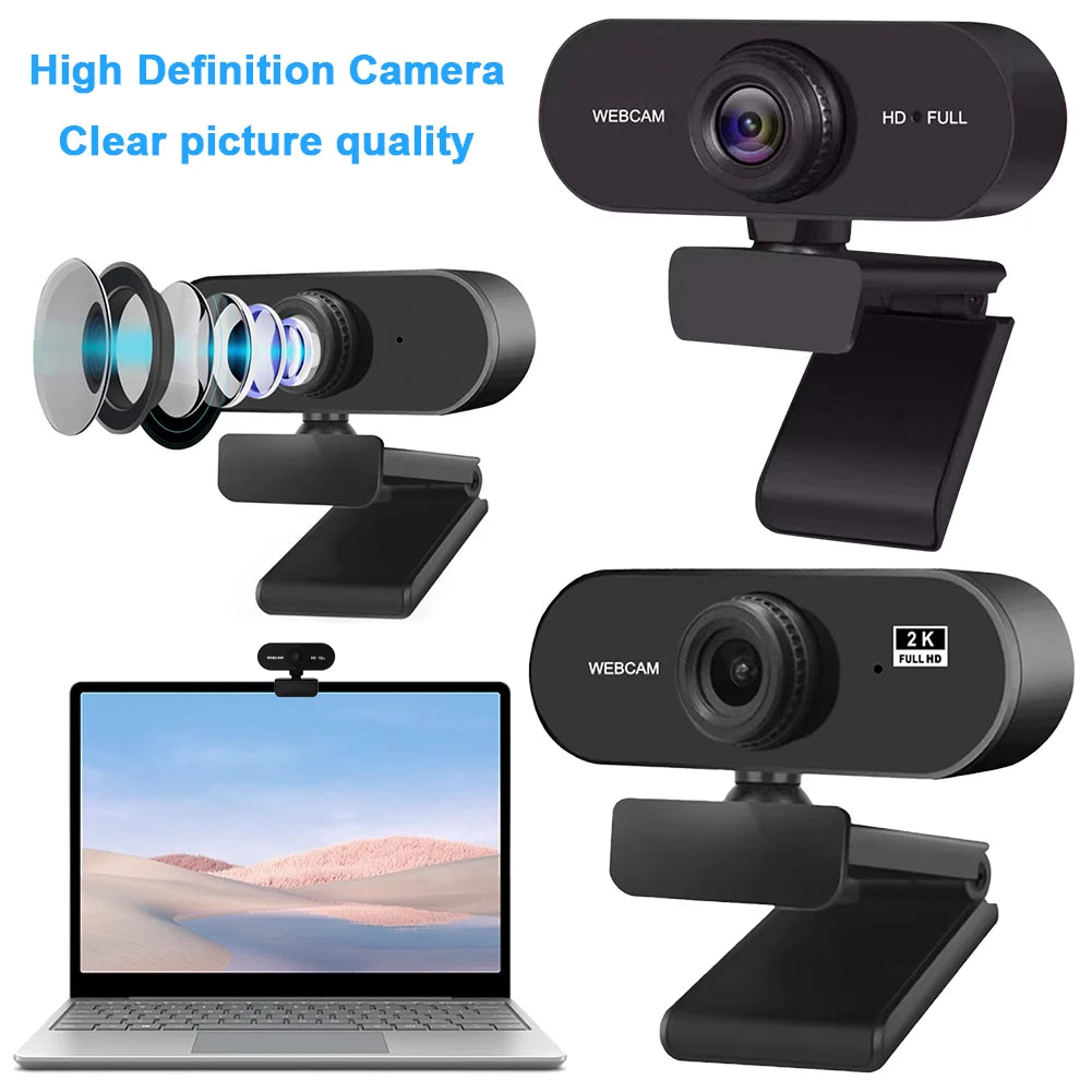 Usb hd 1080p/2k computador web câmera plug and play com microfone câmera de computador autofoco pc webcam para computador portátil desktop