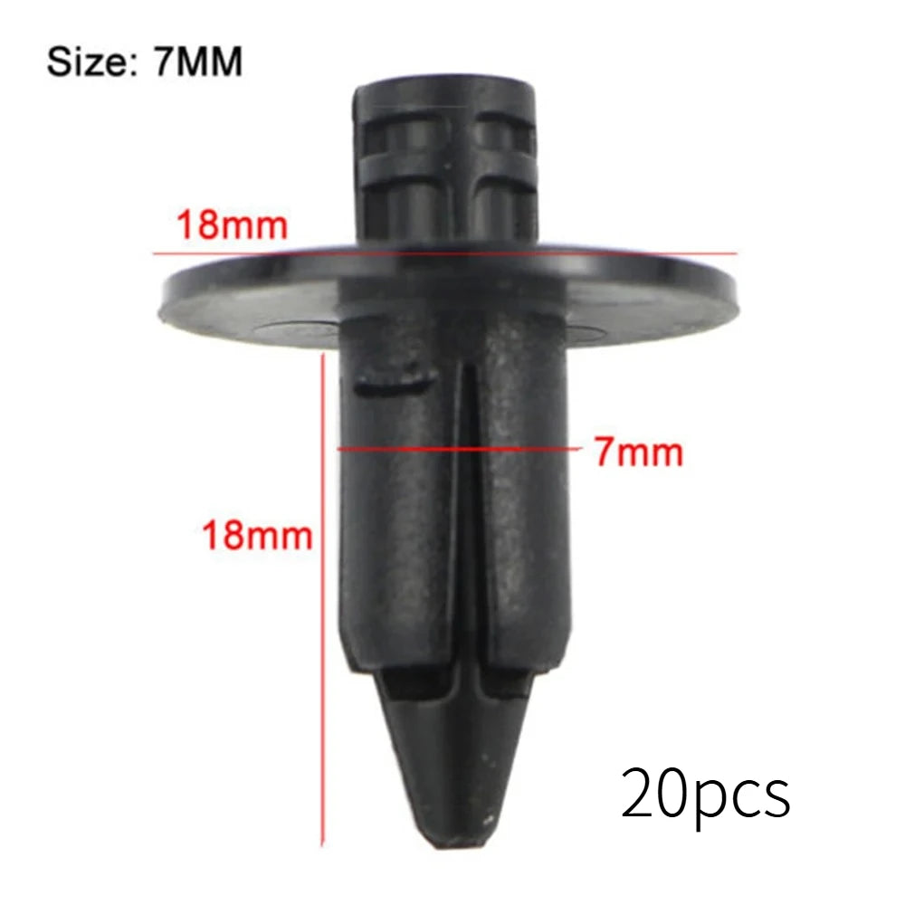 20pcs Universal Motorcycle Push Pin Rivets 6/7/8mm Plastic Fairing Clips Fastener Kit for Honda Yamaha Suzuki Kawasaki Repair