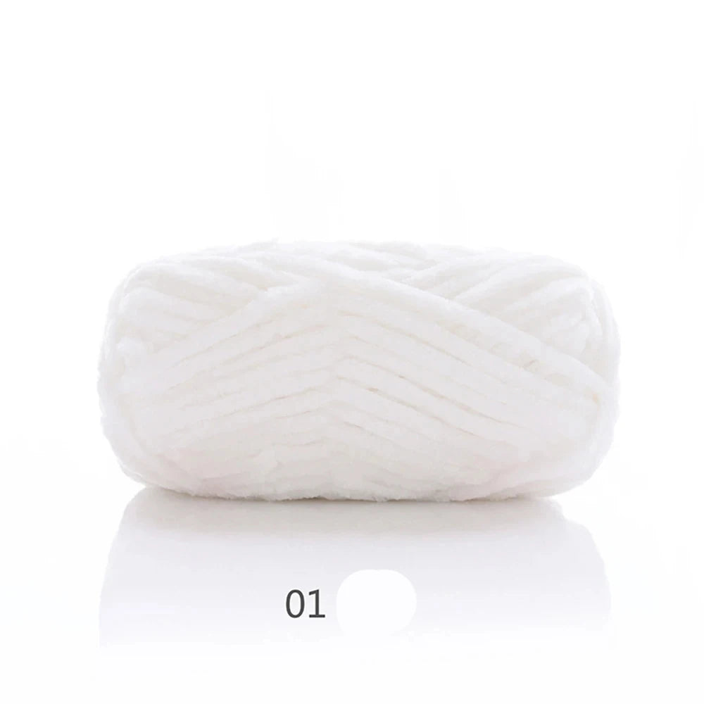 1Pc 80M Chenille Velvet Yarn Thick Knitted Crochet Velvet Super Soft Wool Soft Baby Blanket Suitable for DIY Hat Scarves