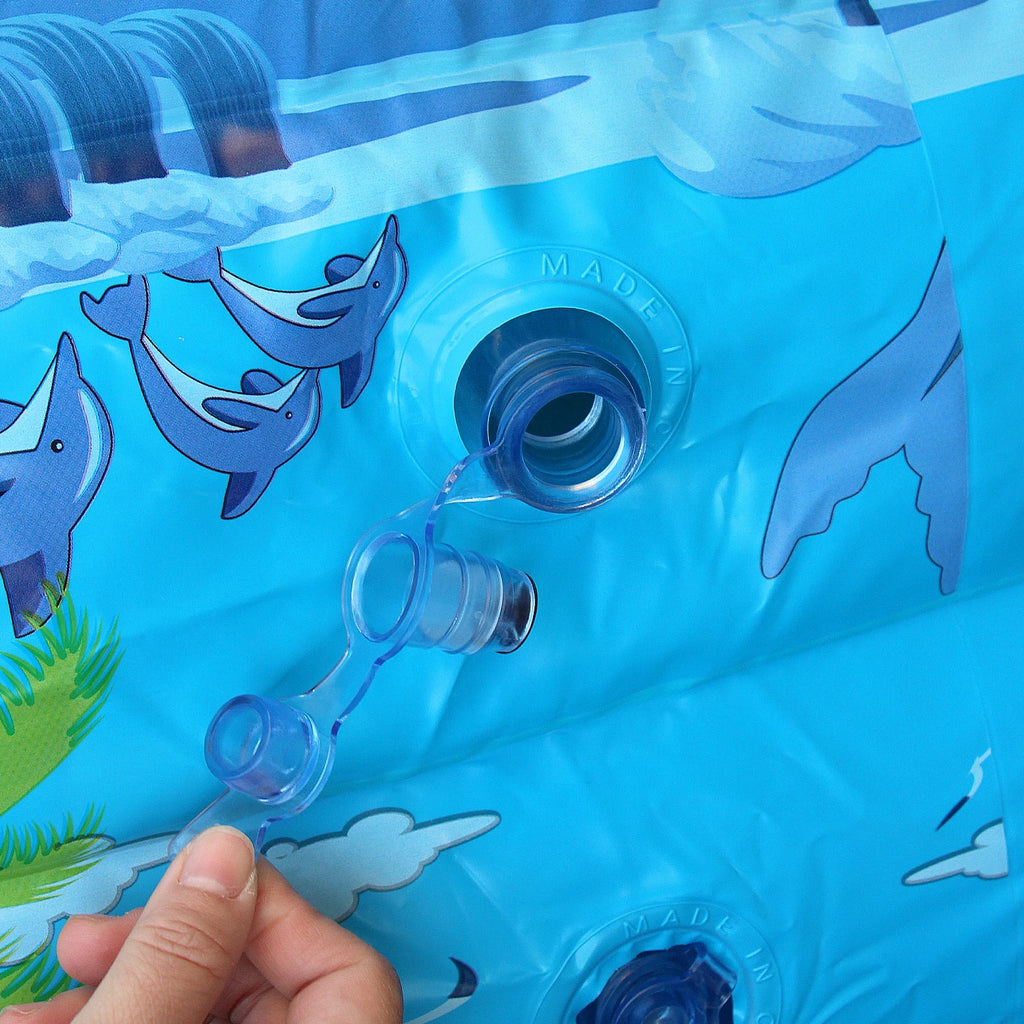 Inflatable Ball Pit Pool for Kids, Toddlers, Adults, Blow Up PVC Swimming Pool for Indoor Outdoor Water Party Backyard, Blue