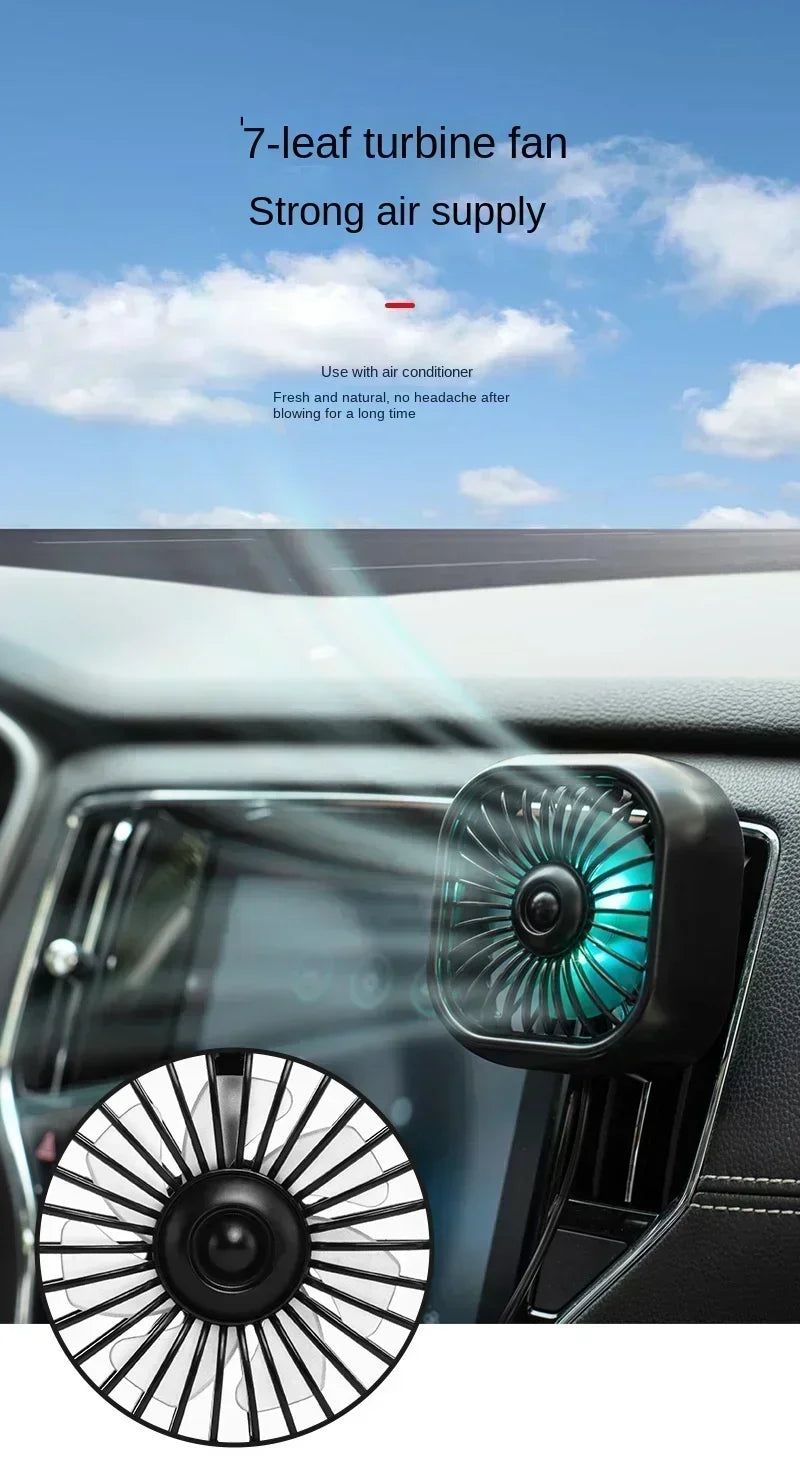 Portable Mini Car Vent Fan - High-Speed Cooling USB Fan - Energy-Efficient, Vibrant Colors, Easy Install