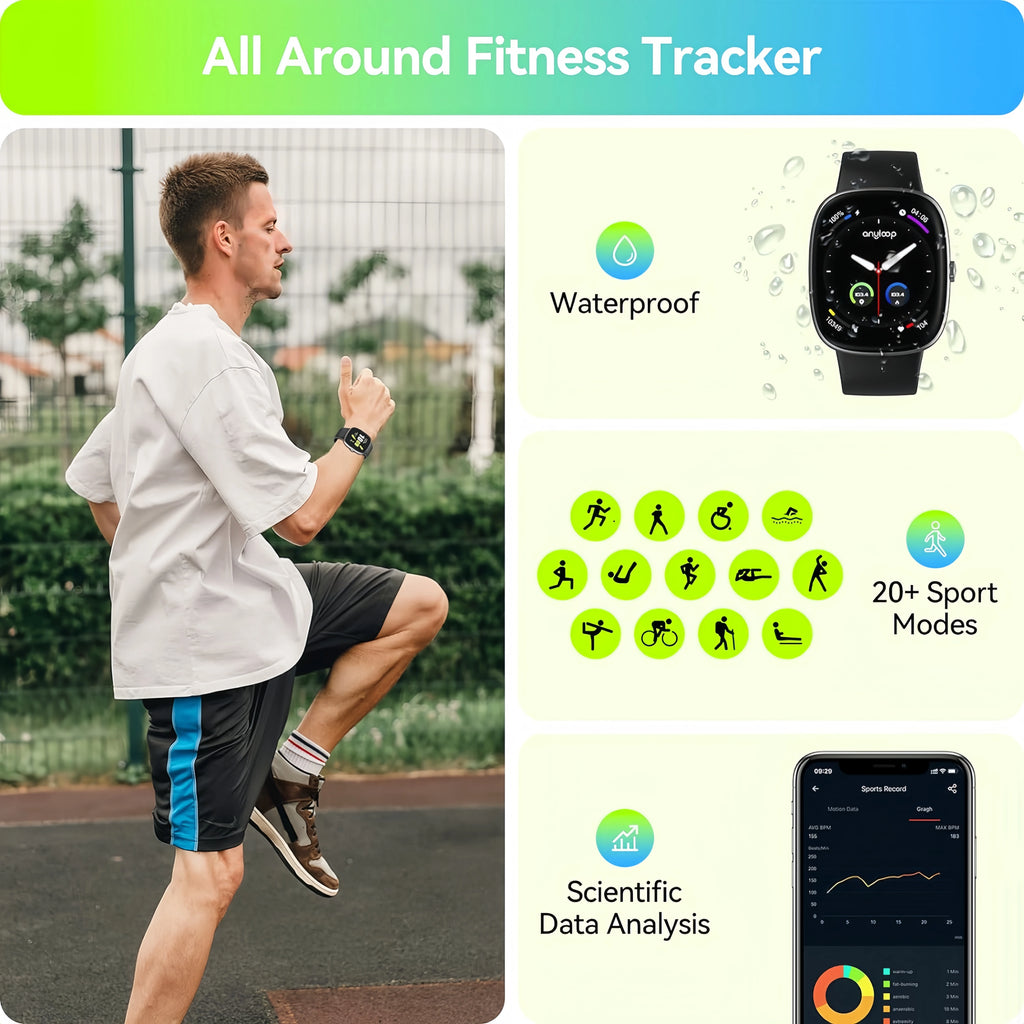 Smart Watches for Men Women Sleep Tracking,46mm,1.3oz,Step Calorie Counter Fitness Watch Activity Trackers Pedometer for iPhone