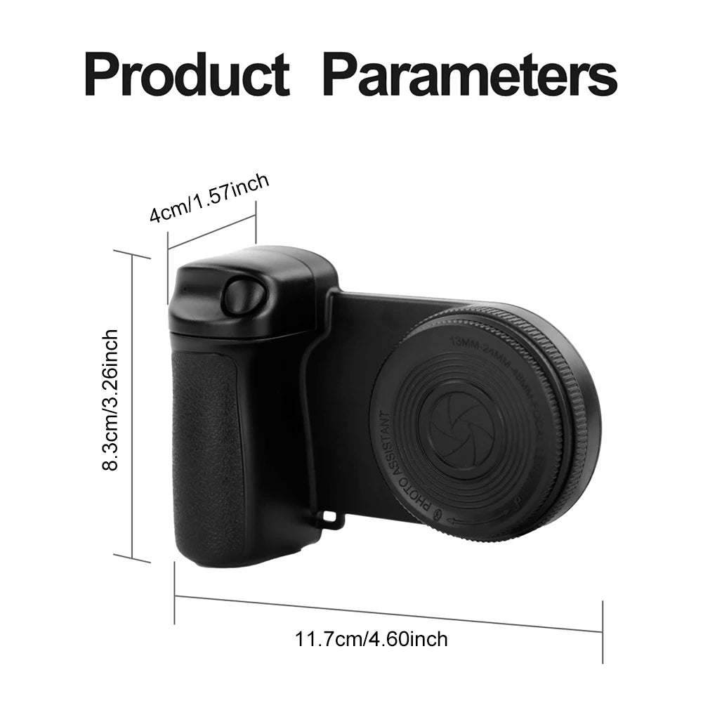 Magsafe Bluetooth-Compatible Camera Shutter Grip with Fill Light and Reflective Mirror for iPhone and Android Smartphones