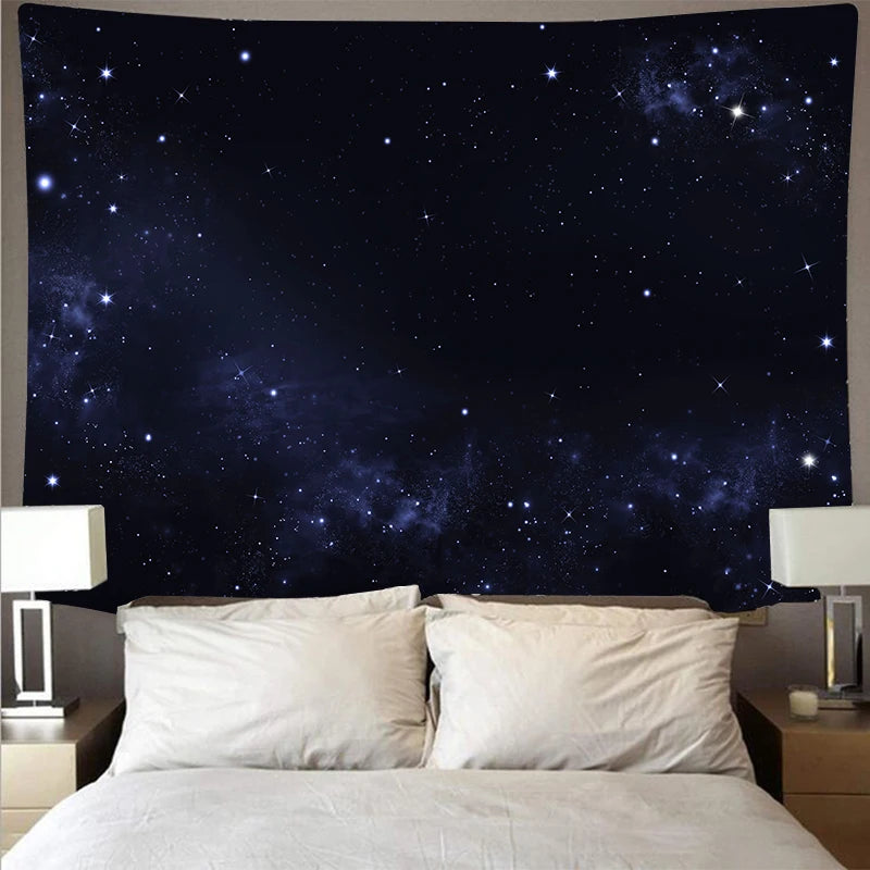 Mysterious universe space starry large art tapestry psychedelic wall hanging beach towel polyester