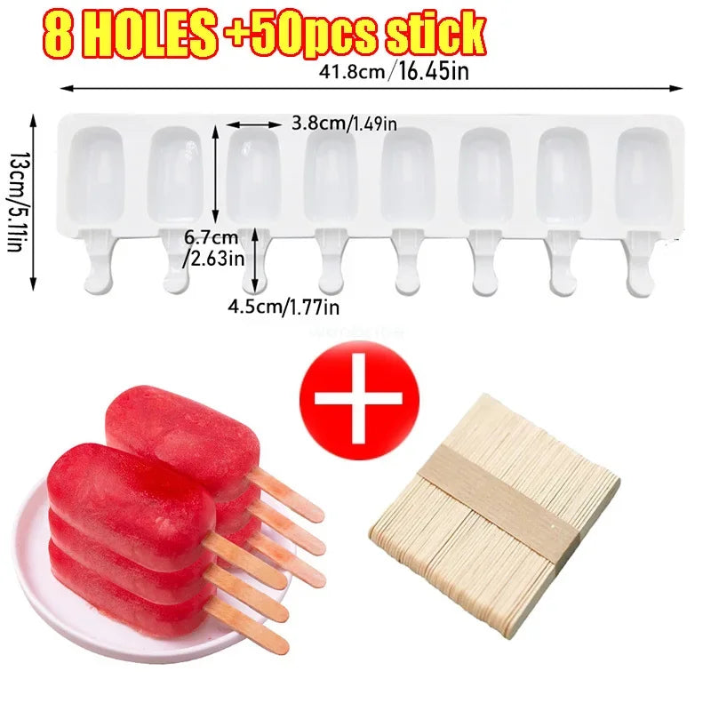 Silicone Ice Cream Mold DIY Chocolate Dessert Popsicle Moulds Tray Ice Cube Maker Homemade Tools Summer Party Supplies