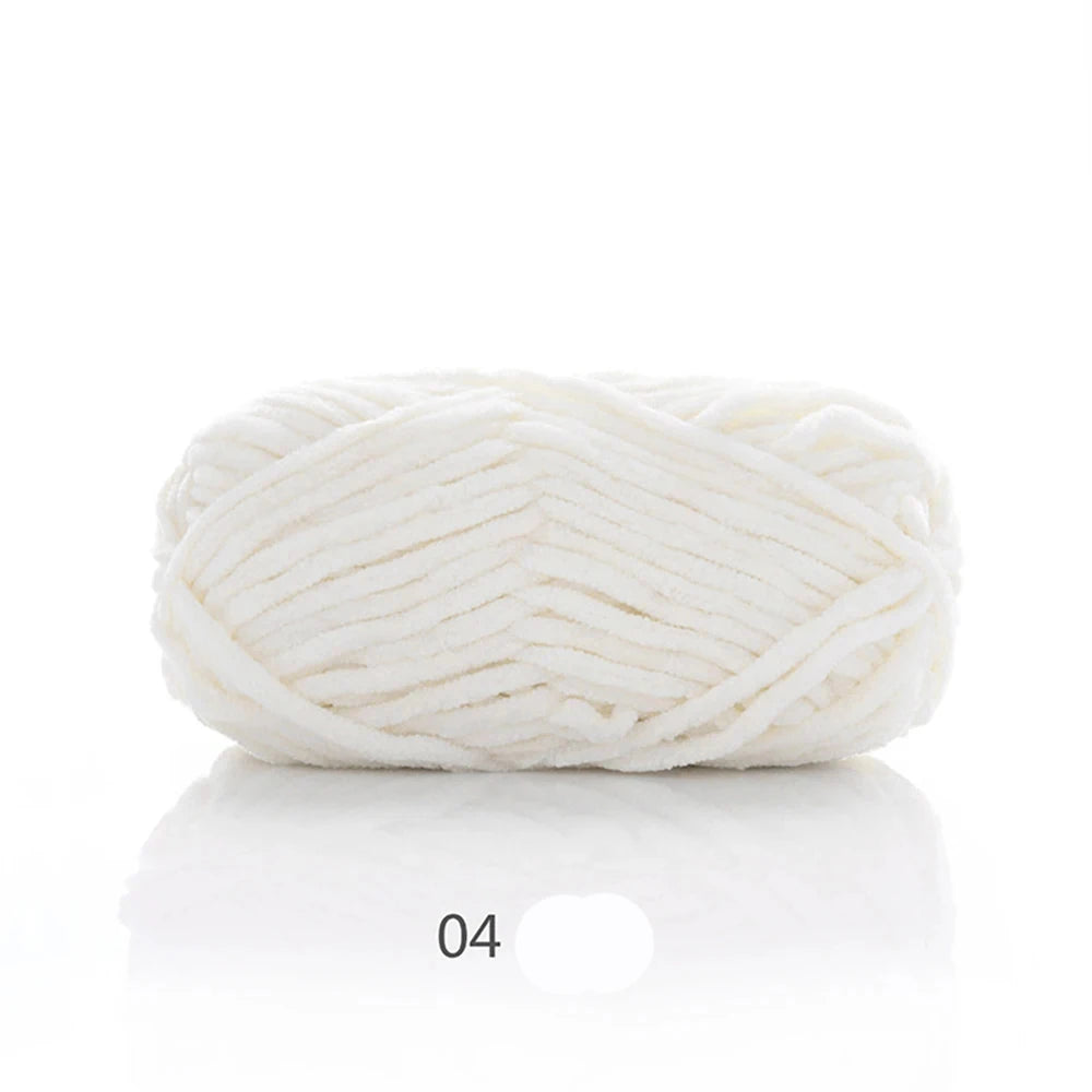 1Pc 80M Chenille Velvet Yarn Thick Knitted Crochet Velvet Super Soft Wool Soft Baby Blanket Suitable for DIY Hat Scarves