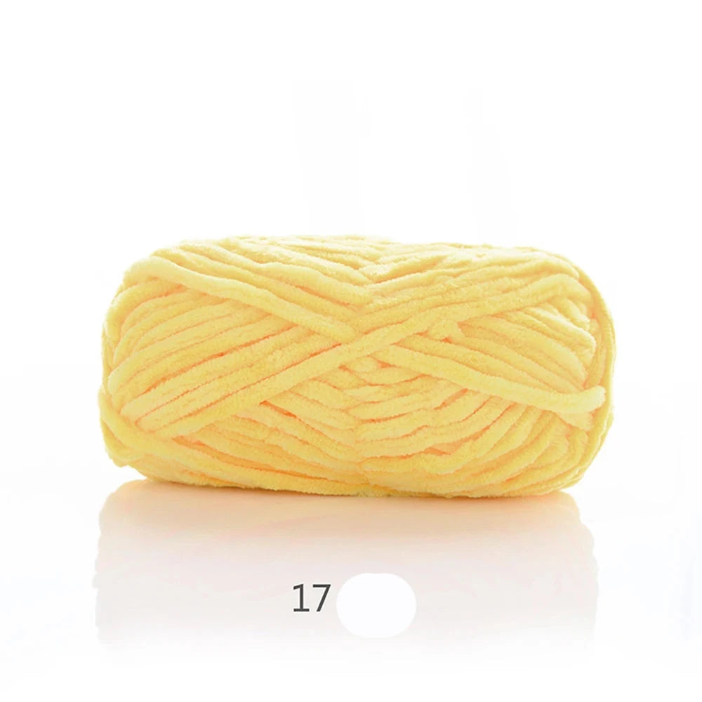 1Pc 80M Chenille Velvet Yarn Thick Knitted Crochet Velvet Super Soft Wool Soft Baby Blanket Suitable for DIY Hat Scarves