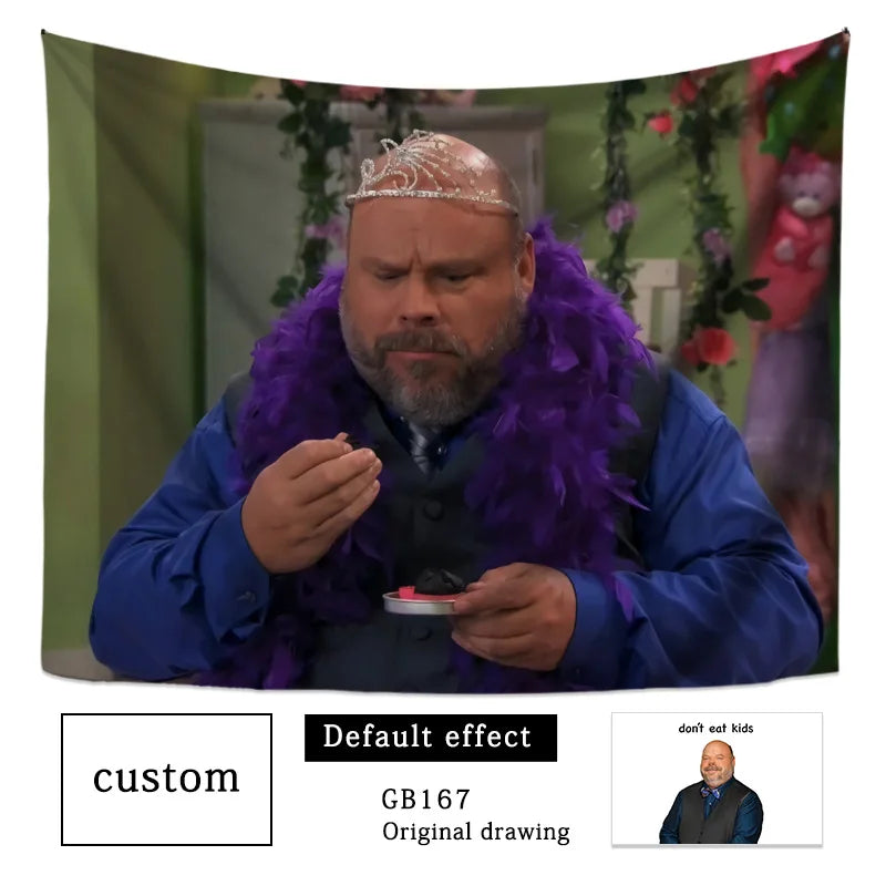 New Bertram Eat Kids Tapestry Wall Hanging Funny Meme Tapestries Art Aesthetic Room Decoration Bedroom Sofa Blanket Home Decor