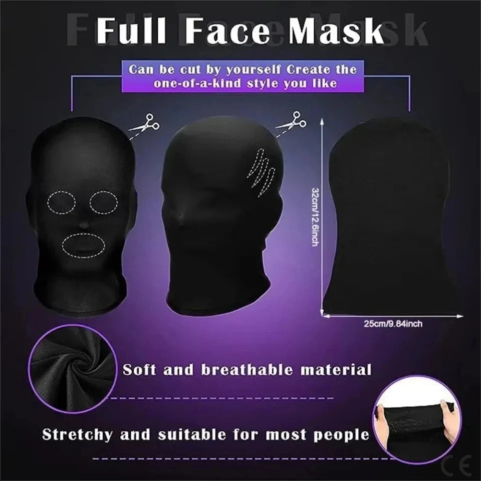 Non Hole Full Face Mask All-round Protection Wind-Protection Balaclava Hat Breathable High Elasticity Headgear for Men and Women